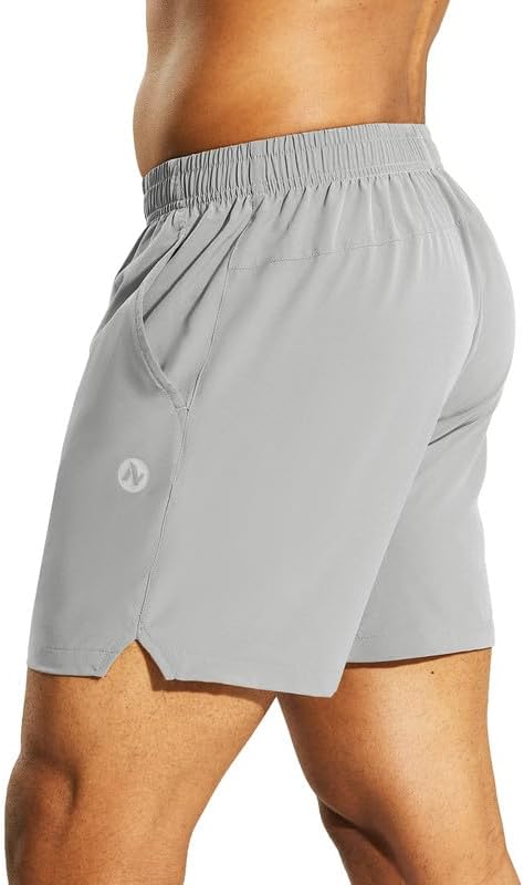 Nepest Men's 5?™â€?Athletic Running Shorts with Pockets, Lightweight Quick Dry Gym Workout Training No Liner Shorts