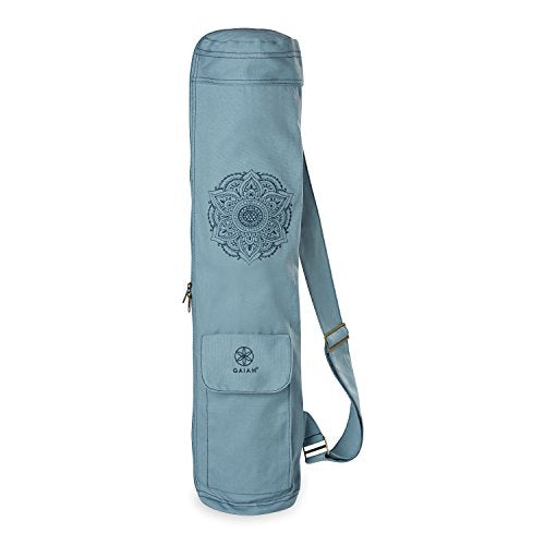 Gaiam Cargo Yoga Mat Bag, Full-Zipper Yoga Mat Carrier with Adjustable Strap, Front & Exterior Phone Pocket with Earbuds Slit, Stylish & Functional Fitness Mat Holder for Women & Men