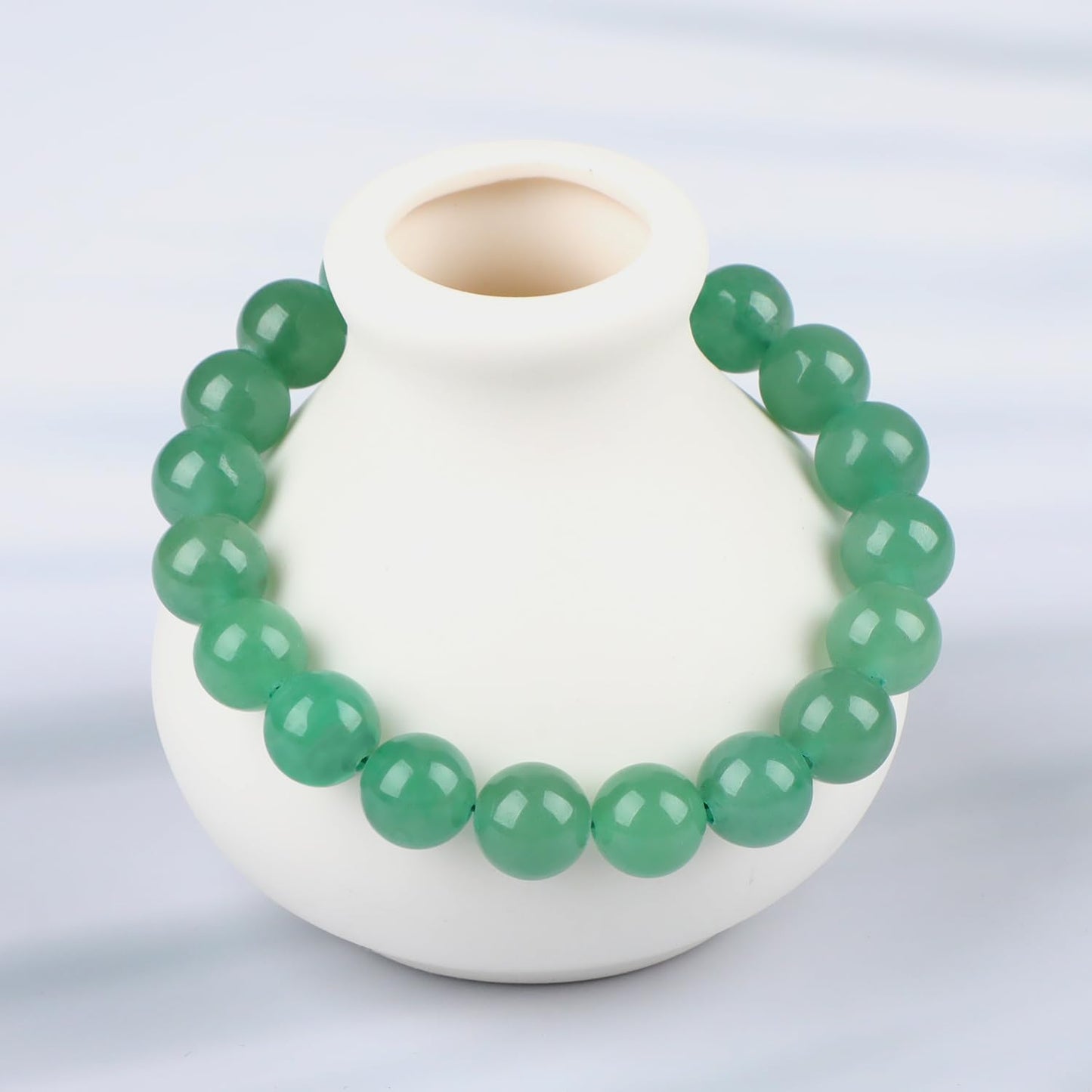LPBeads Handmade Natural Gemstone Stretch Elastic 10mm Green Aventurine Bracelet Healing Crystal Round Stone Beads Jewelry Gifts for Women Men
