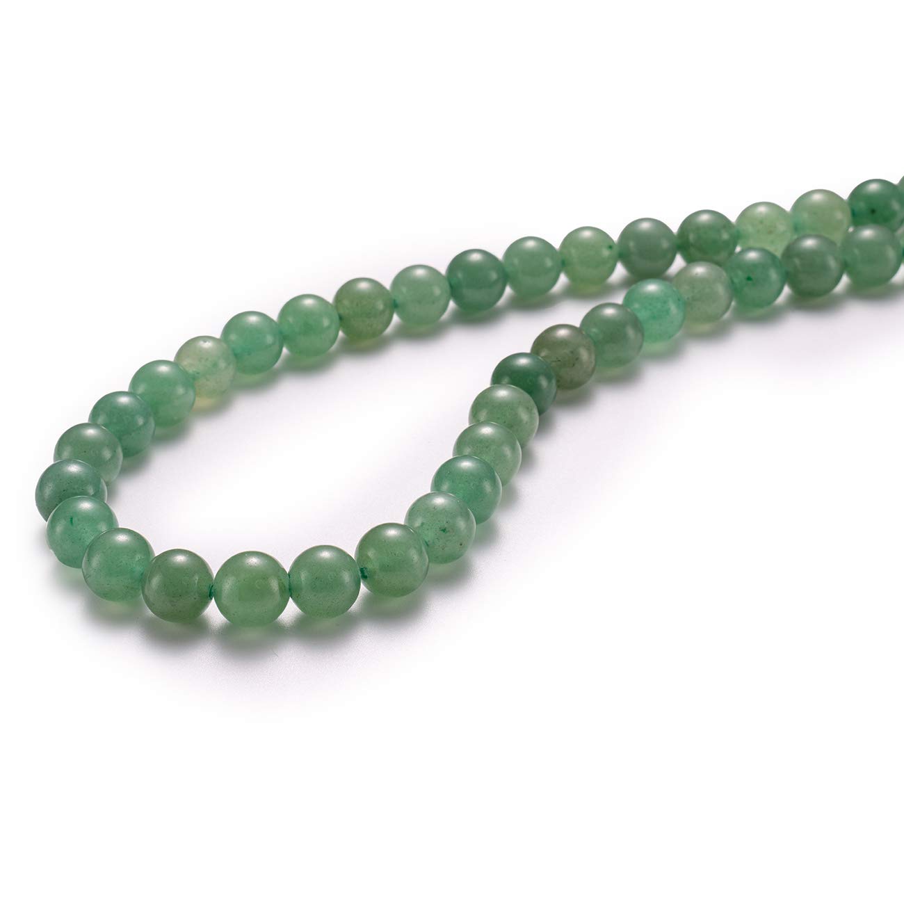 BEADIA Natural Green Aventurine Jade Stone Round Loose Semi Gemstone Beads for Jewelry Making 6MM 61PCS