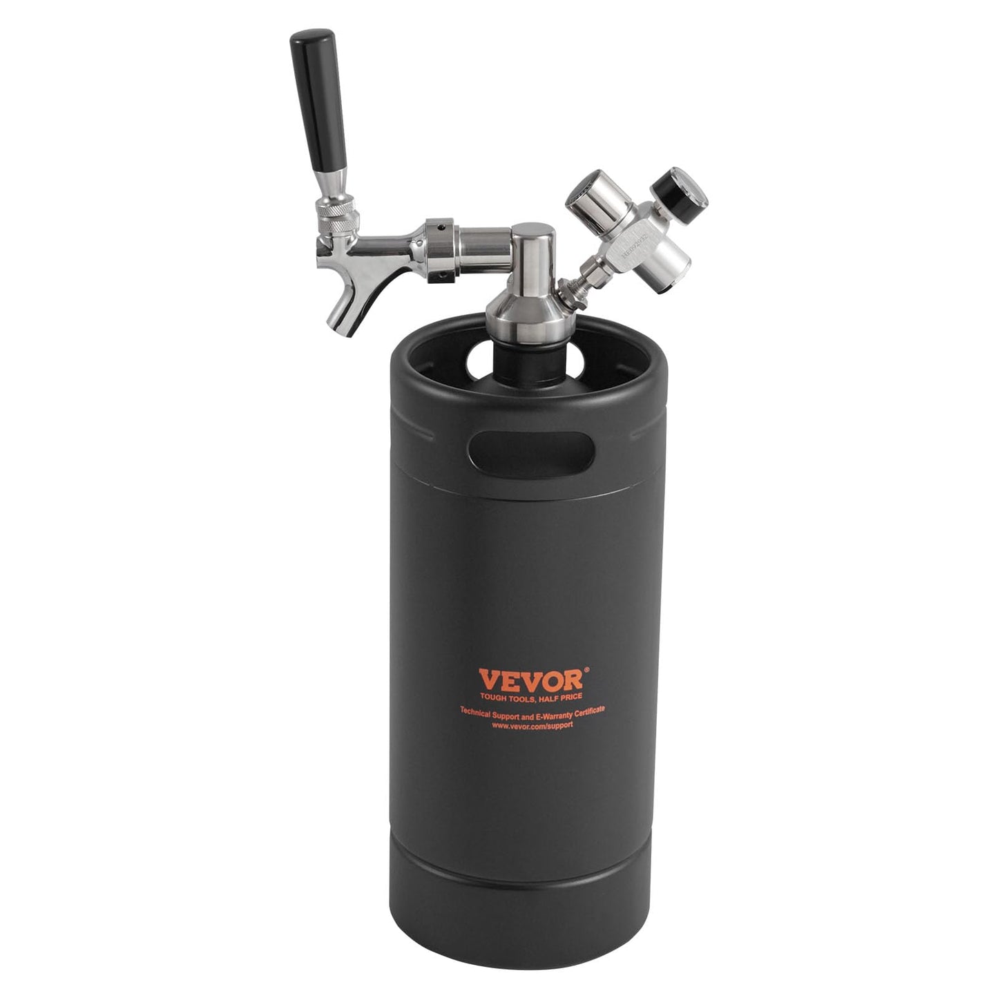 Beer Growler Tap System, 128Oz 4L Mini Keg, 304 Stainless Steel Pressurized Beer Growler, Keg Growler with Pressure Display, CO2 Regulator Faucet, Leak-Proof Ring For Draft, Homebrew, Craft Beer