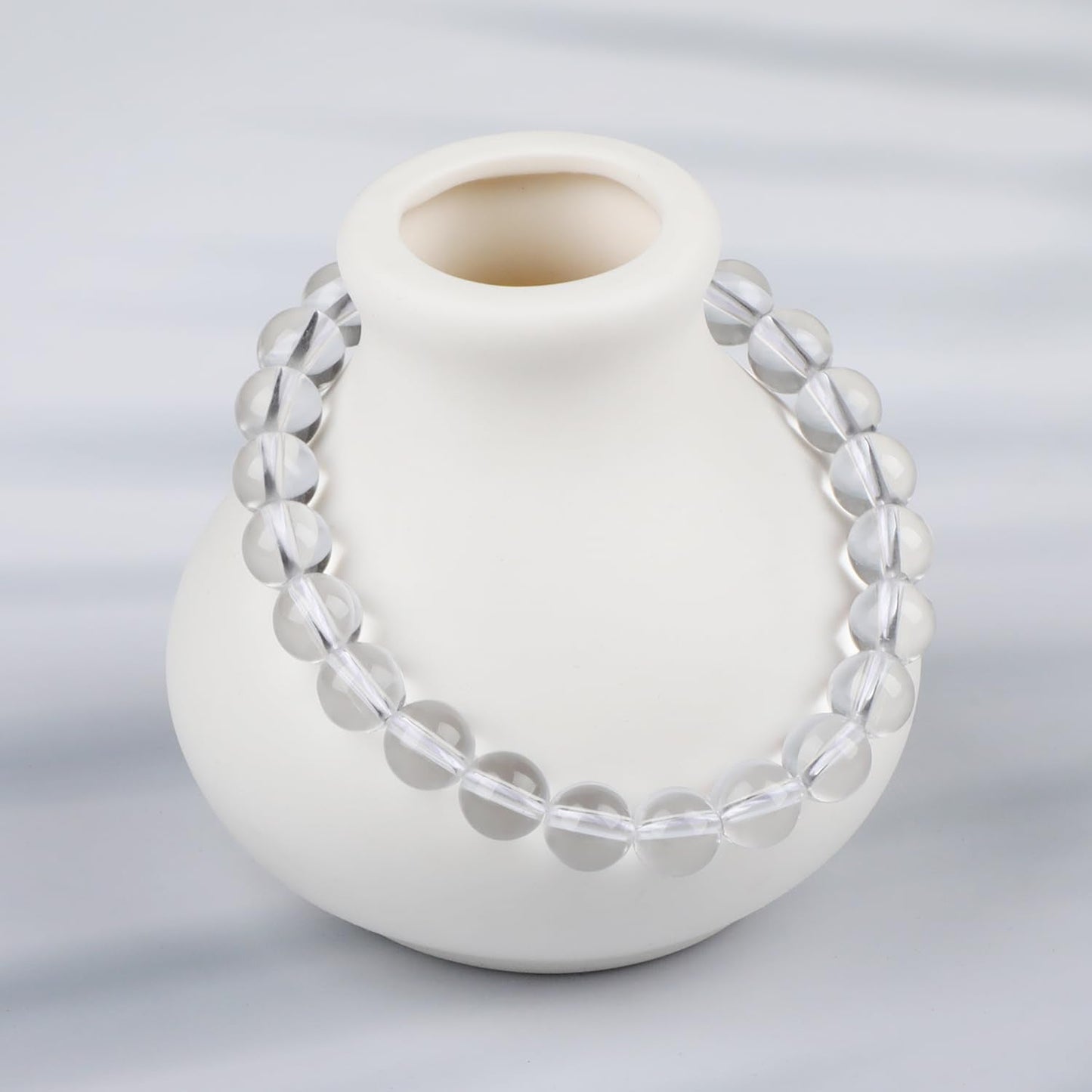 LPBeads Handmade Natural Gemstone Stretch Elastic 8mm Clear Quartz Bracelet Healing Crystal Round Stone Beads Jewelry Gifts for Women Men