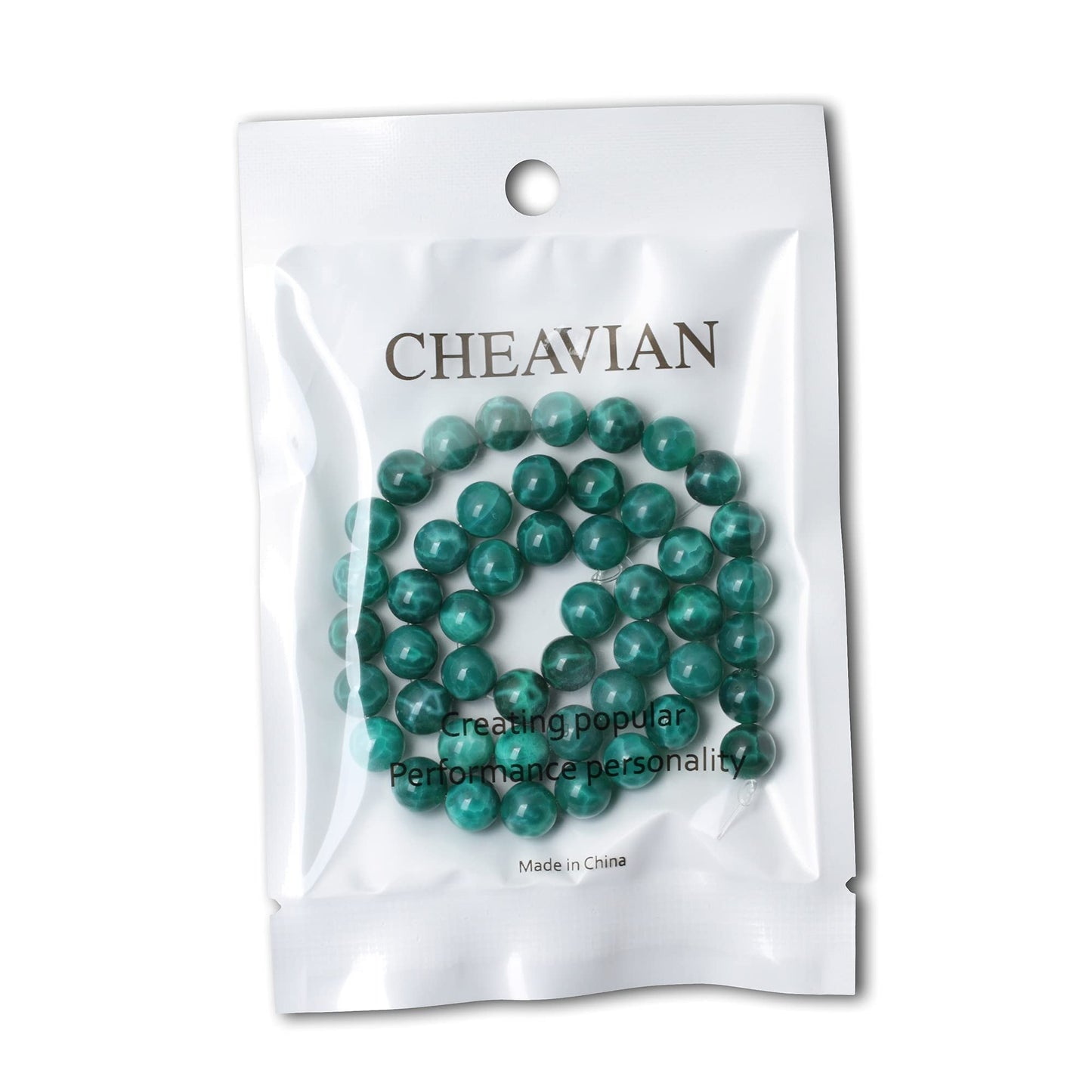 CHEAVIAN 45PCS 8mm Natural Peacock Vein Agate Gemstone Round Loose Beads for Jewelry Making Jewelry Design1 Strand 15"