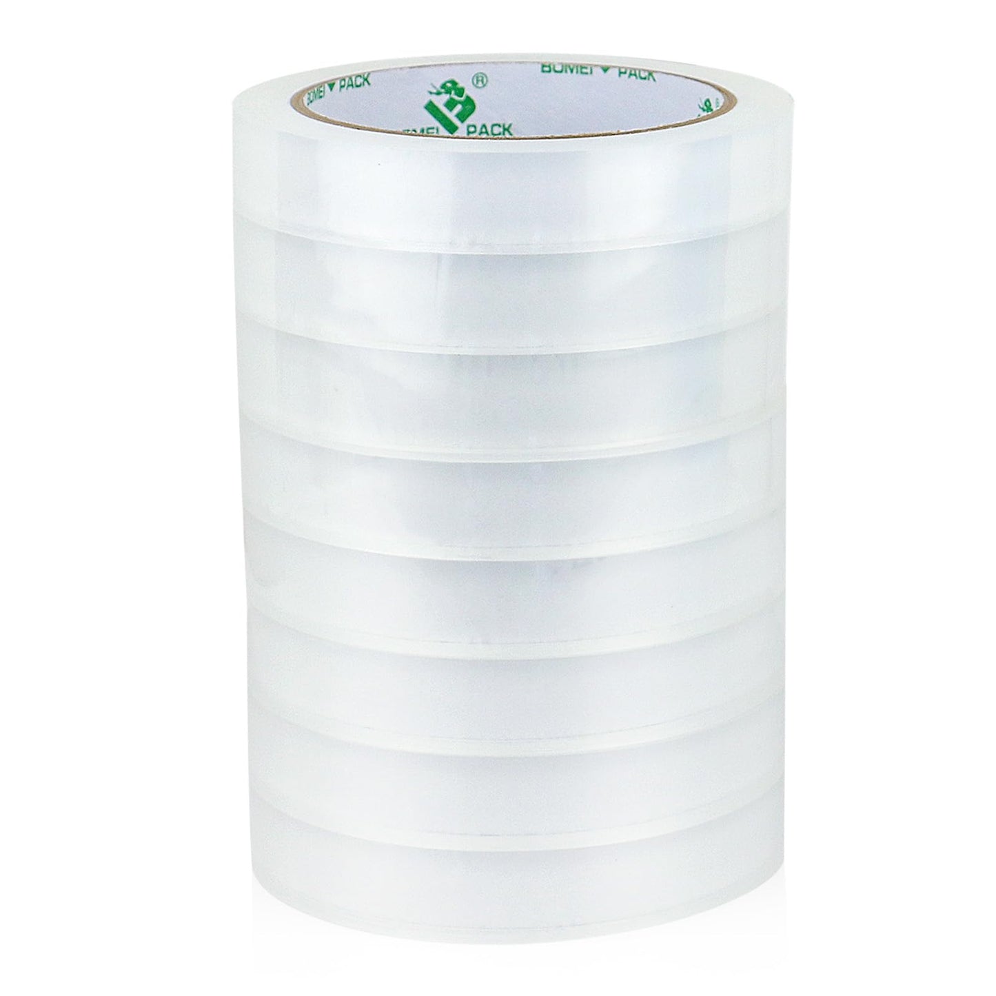 BOMEI PACK 8Rolls Clear Tape Refills for Dispenser, Transparent Gift Wrap Tape 3inch Core for Home, Office, 3/4inch x 60yds