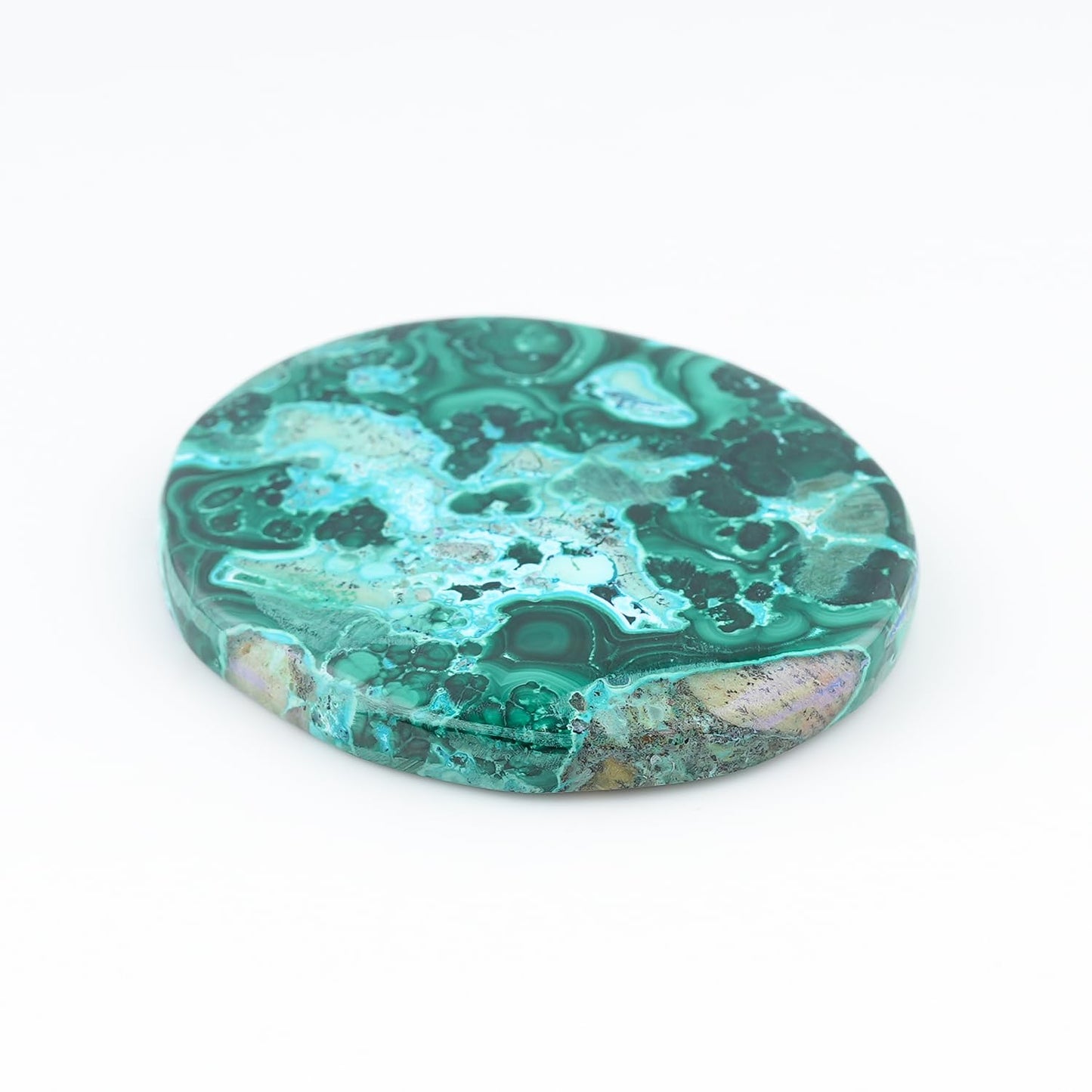 ColouredRocks (45X43mm+ BIG AZURITE MALACHITE, Natural Cabochon Crystals, Loose Gemstone, Wholesale Polished Supply, Jewelry Making, DIY Craft, Gem Collection