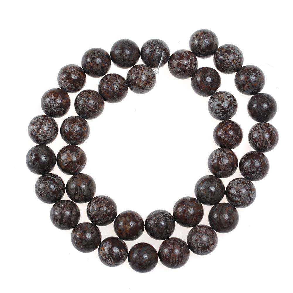 Natural Stone Beads 6mm Brown Snowflake Gemstone Round Loose Beads Crystal Energy Stone Healing Power for Jewelry Making DIY,1 Strand 15"