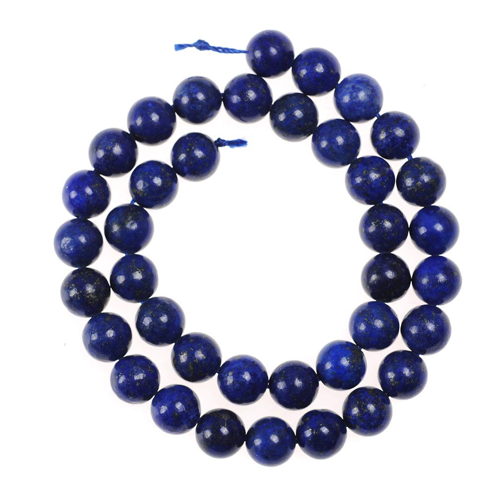 Natural Stone Beads 14mm Lapis Lazuli Gemstone Round Loose Beads Crystal Energy Stone Healing Power for Jewelry Making DIY,1 Strand 15"