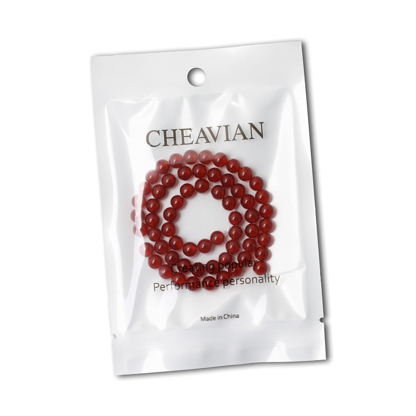 CHEAVIAN 60PCS 6mm Natural Red Agate Gemstone Round Loose Beads for Jewelry Making 1 Strand 15"