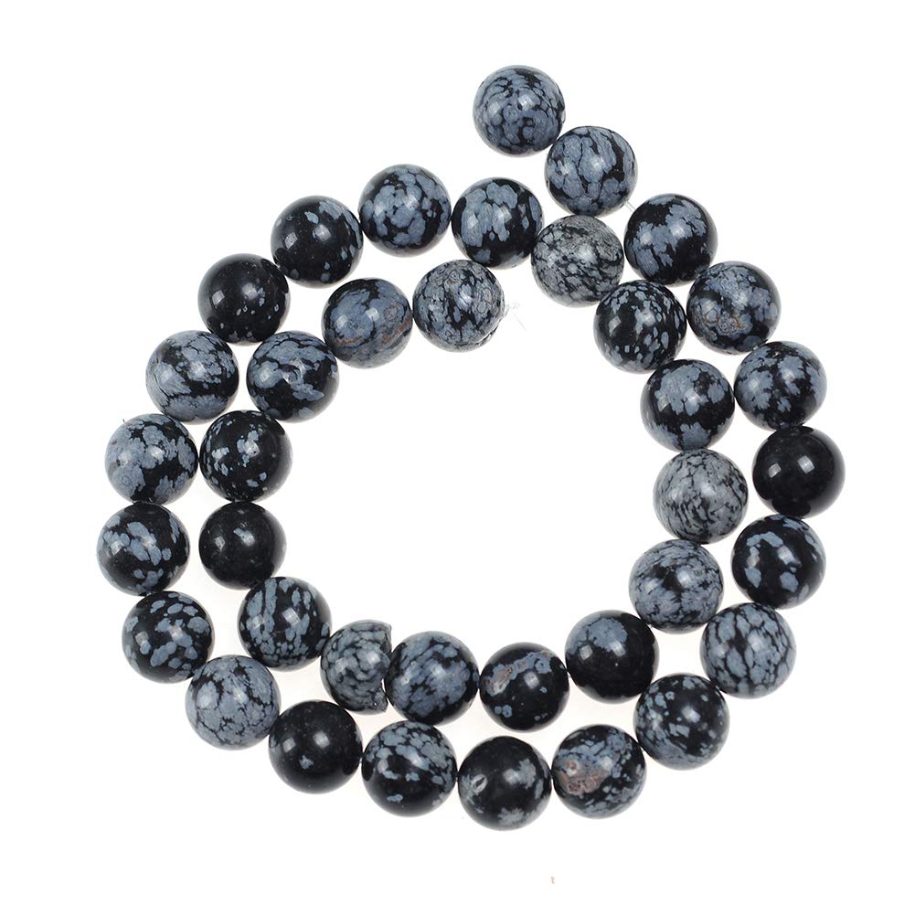 Natural Stone Beads 4mm Snowflake Gemstone Round Loose Beads Crystal Energy Stone Healing Power for Jewelry Making DIY,1 Strand 15"