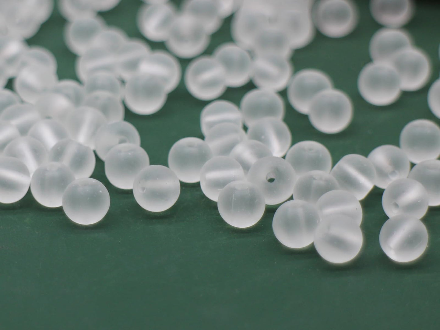 Pamir Tong 900PCS 6mm Matte White Frosted Round Glass Beads Bracelet Space Loose Smooth Beads for Jewelry Making, Earring, Necklaces, Keychains, Lanyards & Adult Crafting