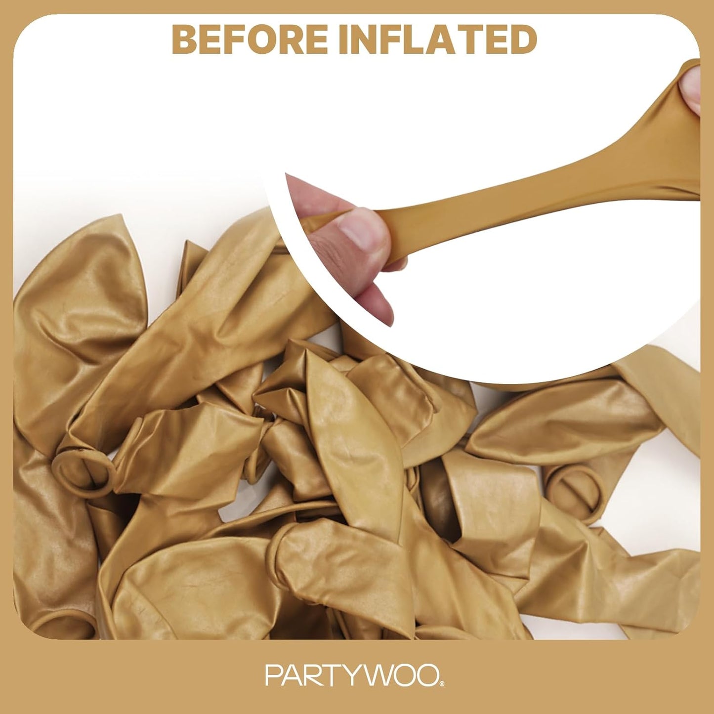 PartyWoo Metallic Gold Balloons - 101pcs 12 Inch Chrome Latex Helium Balloons for Celebrations