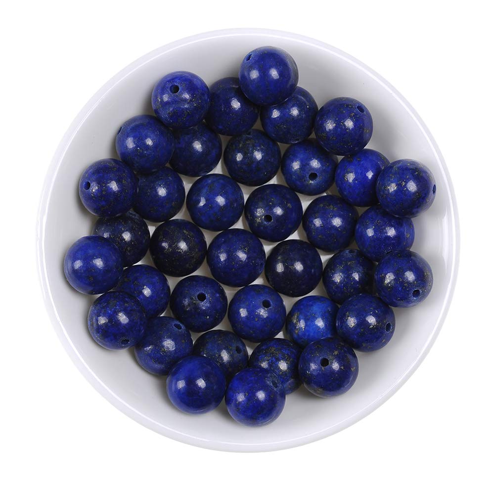 Natural Stone Beads 16mm Lapis Lazuli Gemstone Round Loose Beads Crystal Energy Stone Healing Power for Jewelry Making DIY,1 Strand 15"