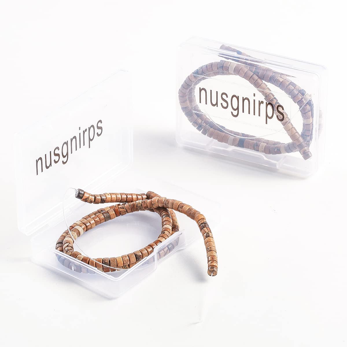 Natural Blown Picture Stone Spacer Beads 4x2mm 38cm/str Flat Round Loose Semi Gemstone Caps for Making Bracelets Necklace