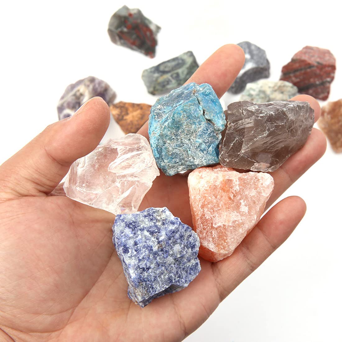 Sunstone Raw Crystals, Large 1.25-2.0" Healing Crystals Natural Rough Stones Crystal for Tumbling, Cabbing, Fountain Rocks, Decoration, Polishing, Wire Wrapping, Wicca & Reiki