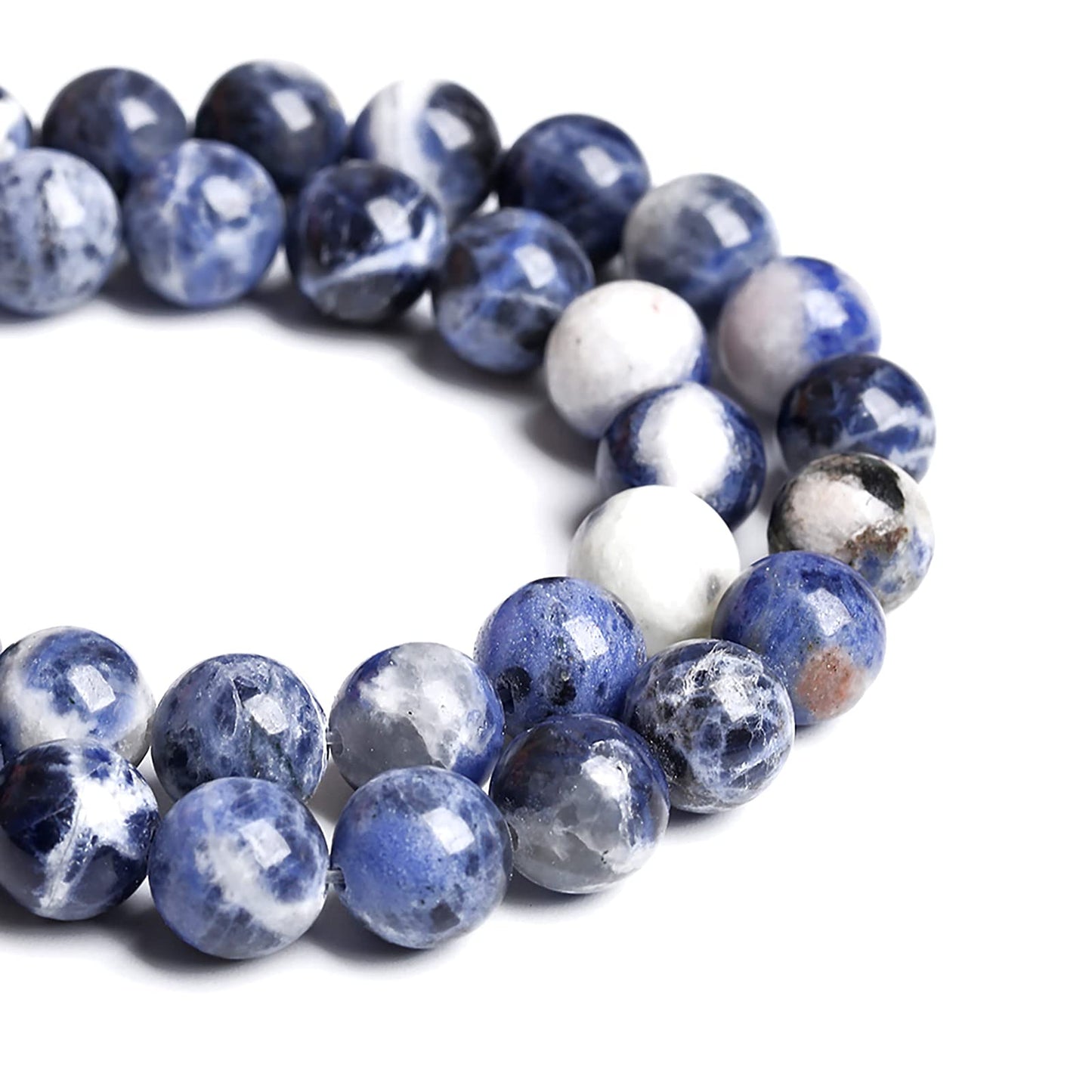 10MM 36PCS Natural Stone Blue Sodalite Round Loose Beads for Jewelry Making DIY Bracelet Necklace1 Strand