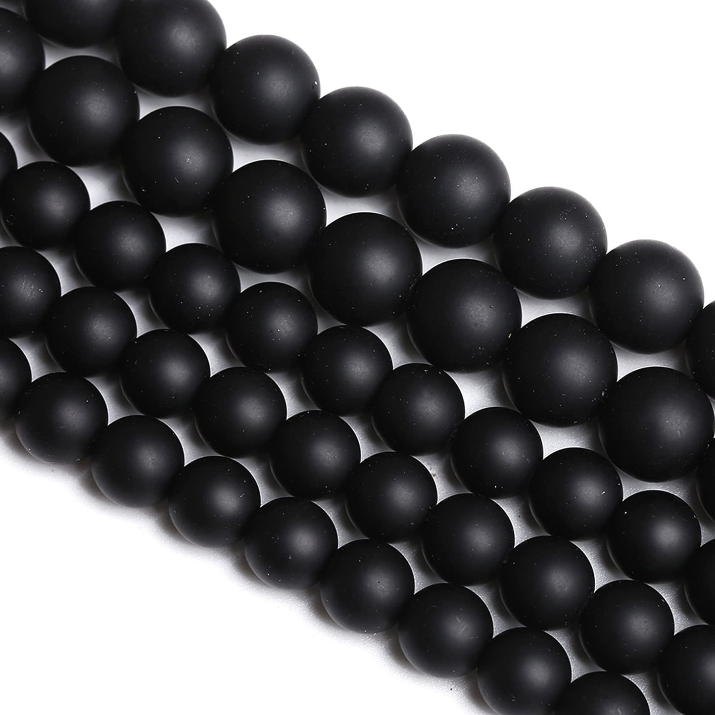 4MM 86PCS Natural Stone Matte Black Agate Loose Beads for Jewelry Making DIY Bracelet Necklace