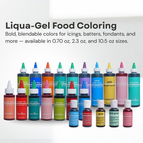 Chefmaster Sky Blue Liqua-Gel® Food Coloring - Vibrant Professional-Grade Dye for Icing & Fondant | 10.5 oz