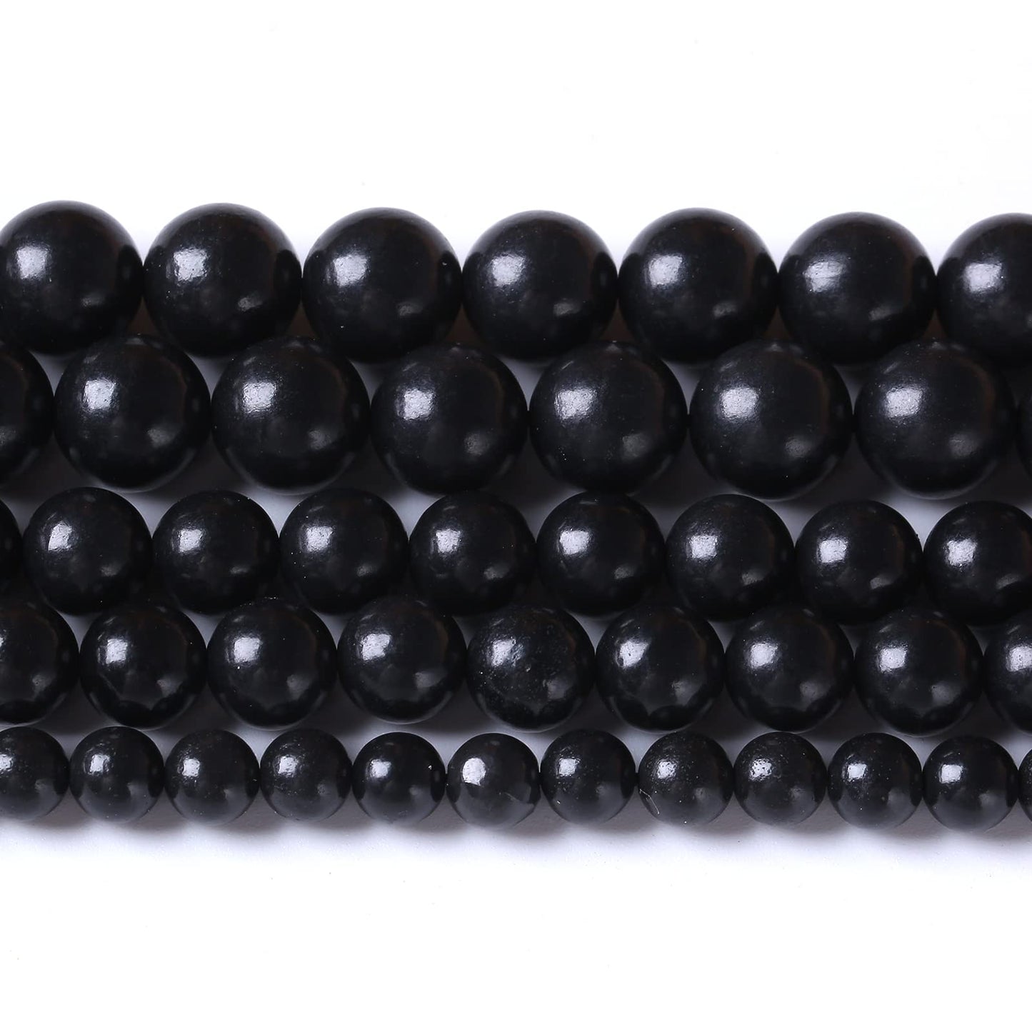 120PCS 6MM Natural Stone Shungite Beads Crystal Loose Beads for Jewelry Making DIY Bracelet