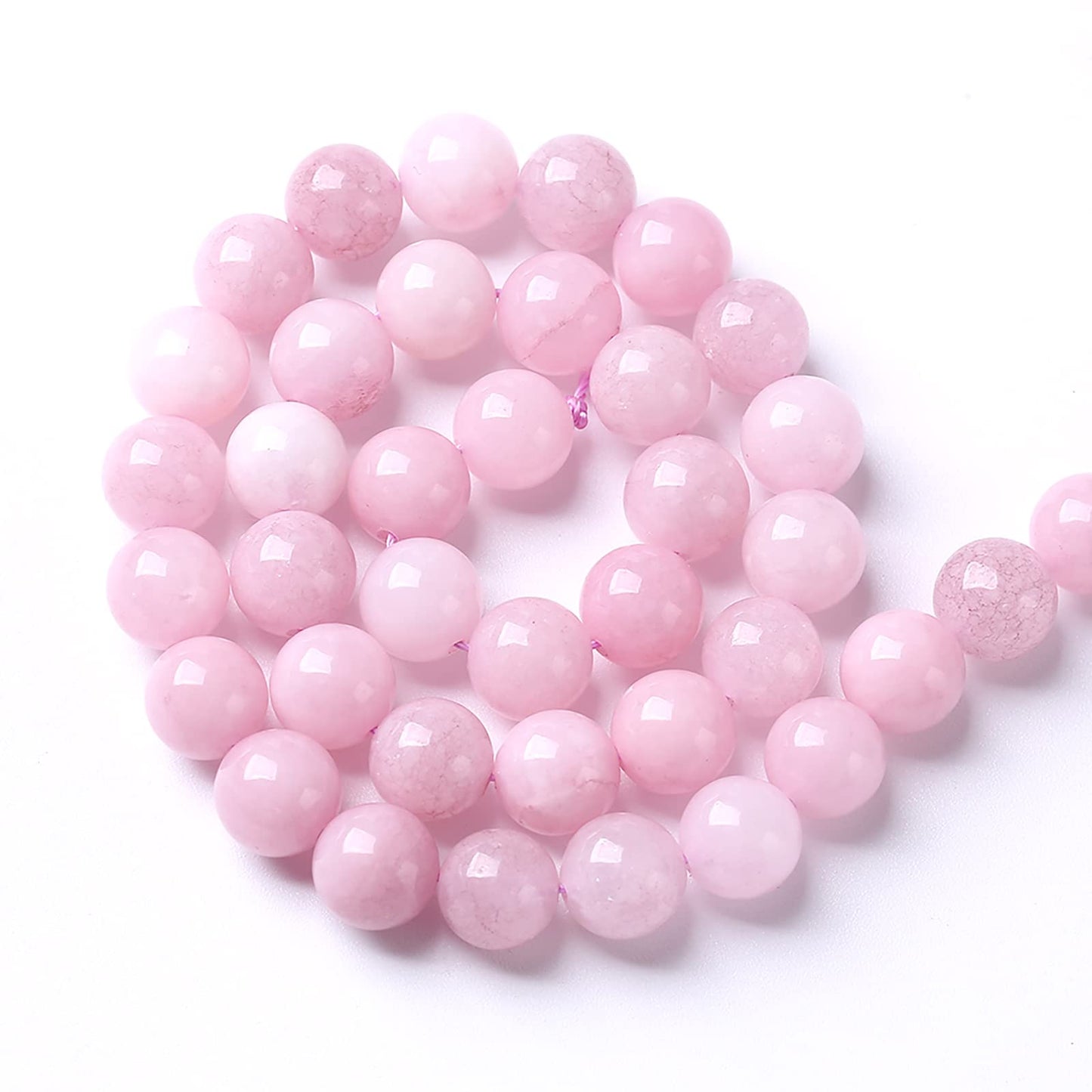 10MM 38PCS Kunzite Beads Round Loose Beads for Jewelry Making DIY Bracelet Necklace Crystal