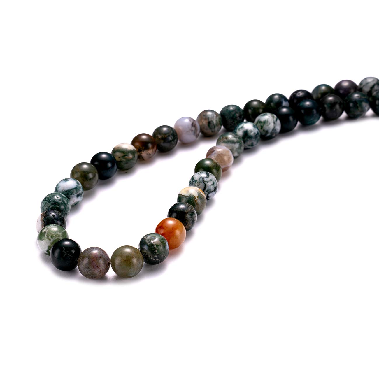BEADIA Natural India Agate Stone Round Loose Semi Gemstone Beads for Jewelry Making 6MM 61PCS