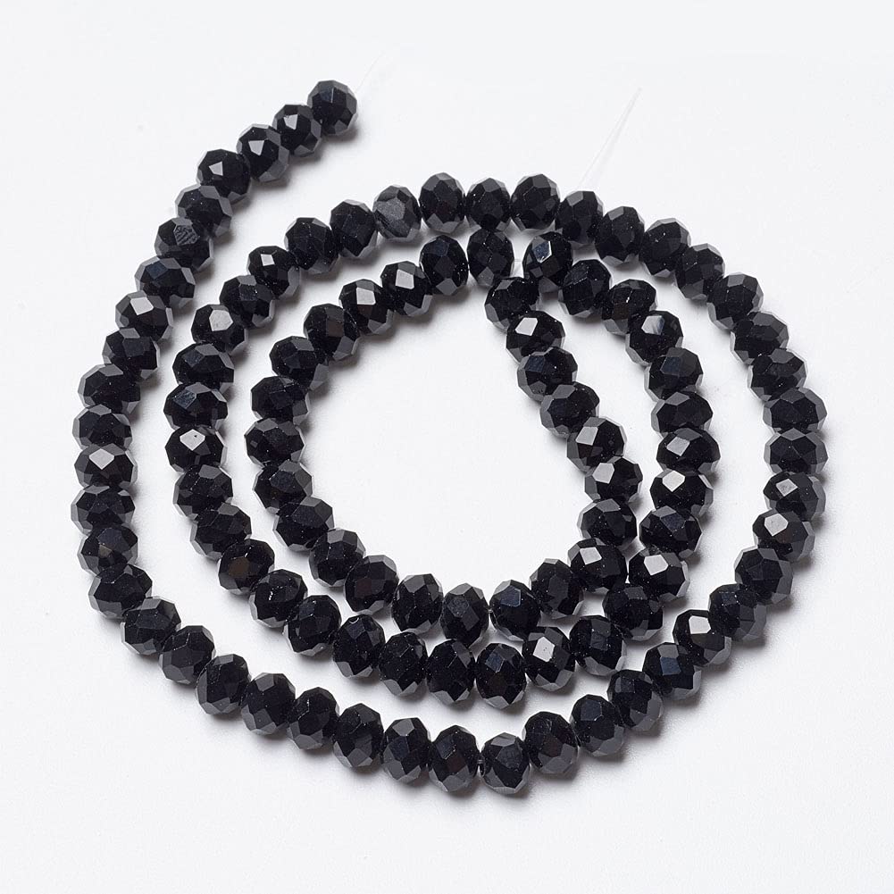 10 Strands Briolette Faceted Rondelle Glass Beads 8x6mm Opaque Glass Tiny Loose Beads 720pcs for Bracelets Jewelry Making