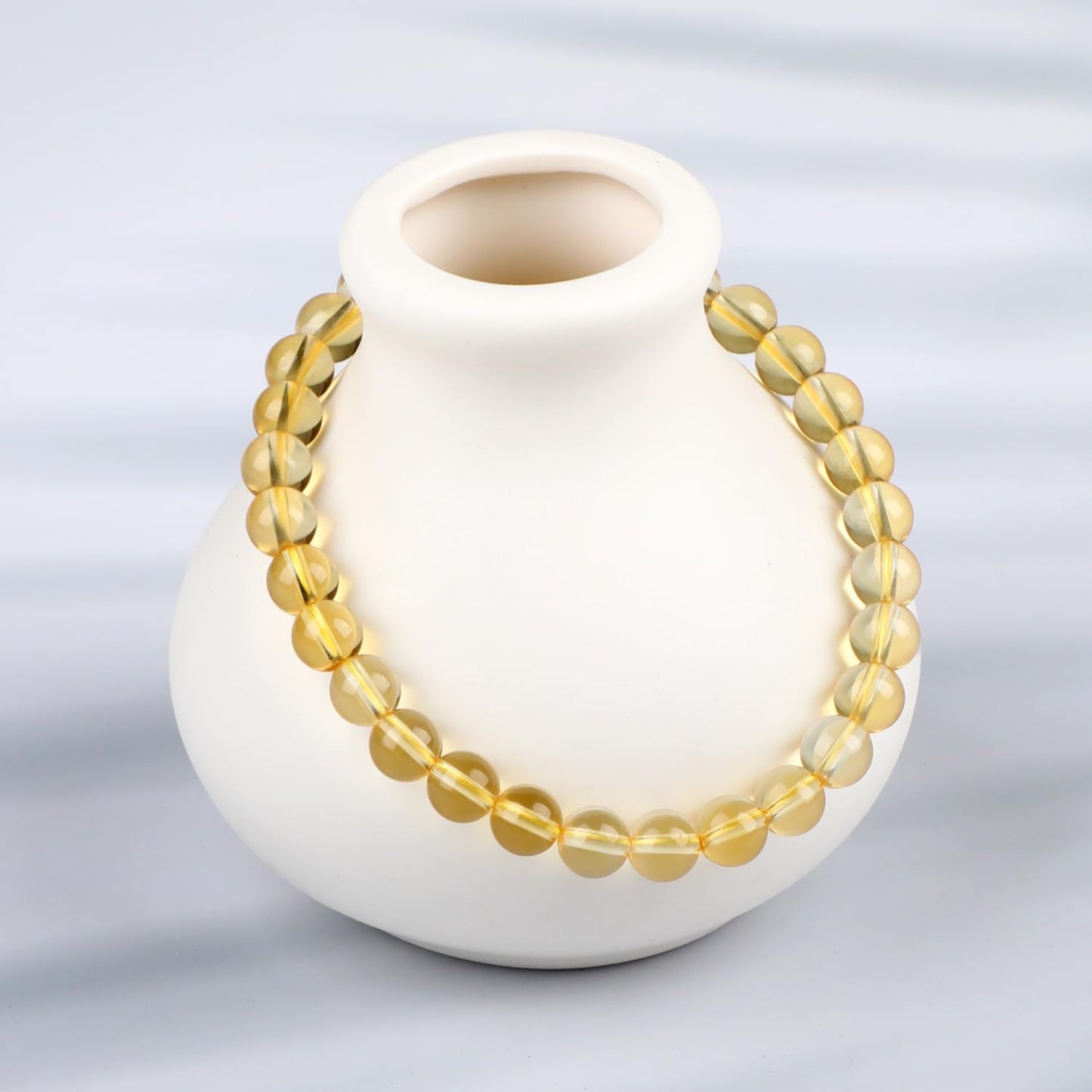 LPBeads Handmade Natural Gemstone Stretch Elastic 6mm Citrine Bracelet Healing Crystal Round Stone Beads Jewelry Gifts for Women Men