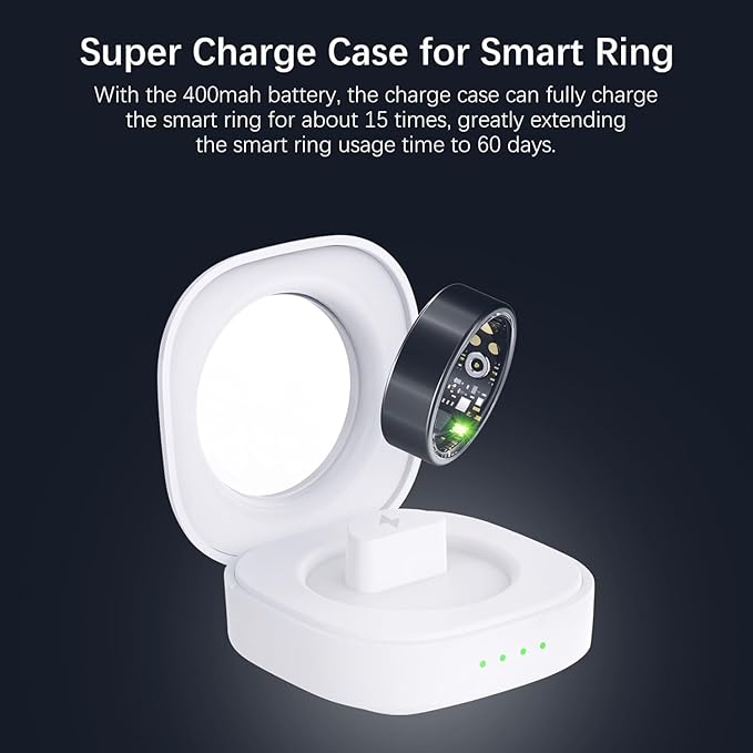 Smart Health Rings for Women Men, Fitness Tracker with Heart Rate, Blood Oxygen, HRV, Sleep Tracker, Step Tracker, No Subscription Fee, IP68 Waterproof Smart Ring for iphone & Android (Black 10#)