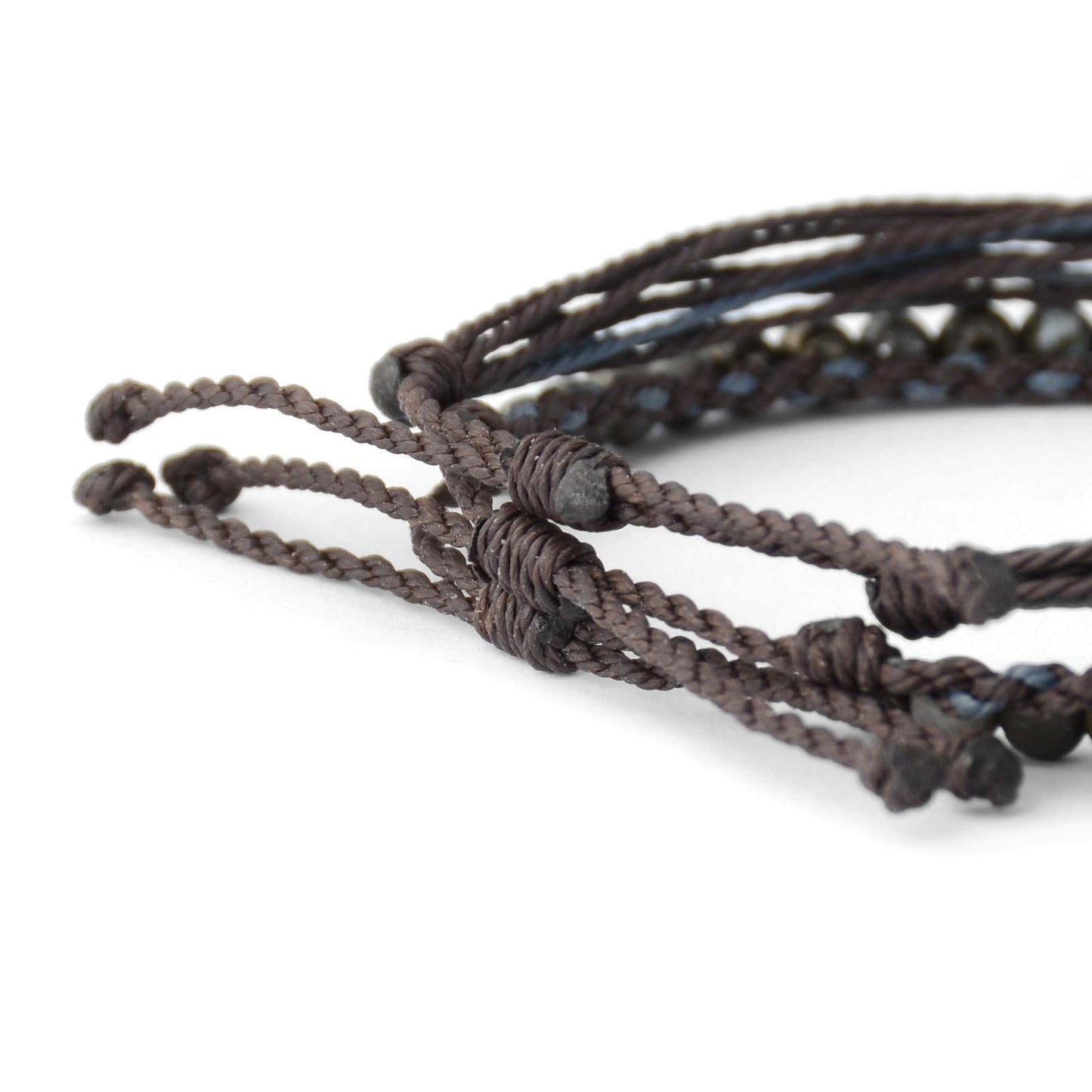 Handmade Natural Stone Beaded Healing Bracelet Gift for Men Adjustable Rope String Bracelet (Pyrite associated with white quartz ore)