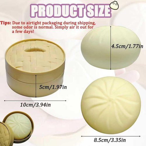 Dumpling Squishy Toy - Soft Squeeze Decompression Stress Relief | Mystery Easter Gift (White)