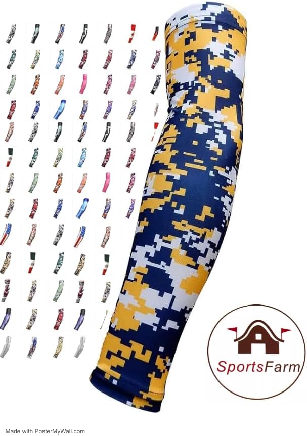 Youth & Adult Sizes Moisture Wicking Compression Arm Sleeve (1 Sleeve) (Over 100 Colors Available in Our Store)