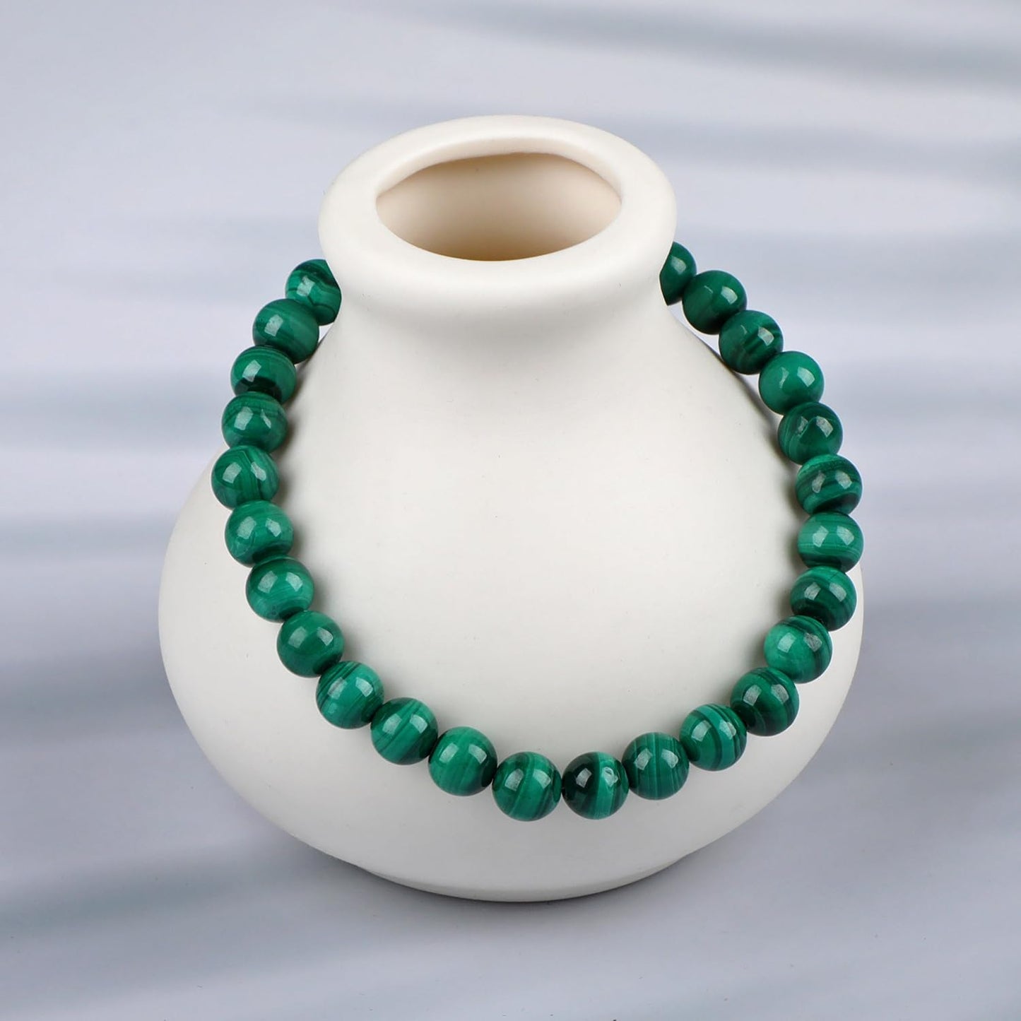 LPBeads Handmade Natural Gemstone Stretch Elastic 6mm Malachite Bracelet Healing Crystal Round Stone Beads Jewelry Gifts for Women Men