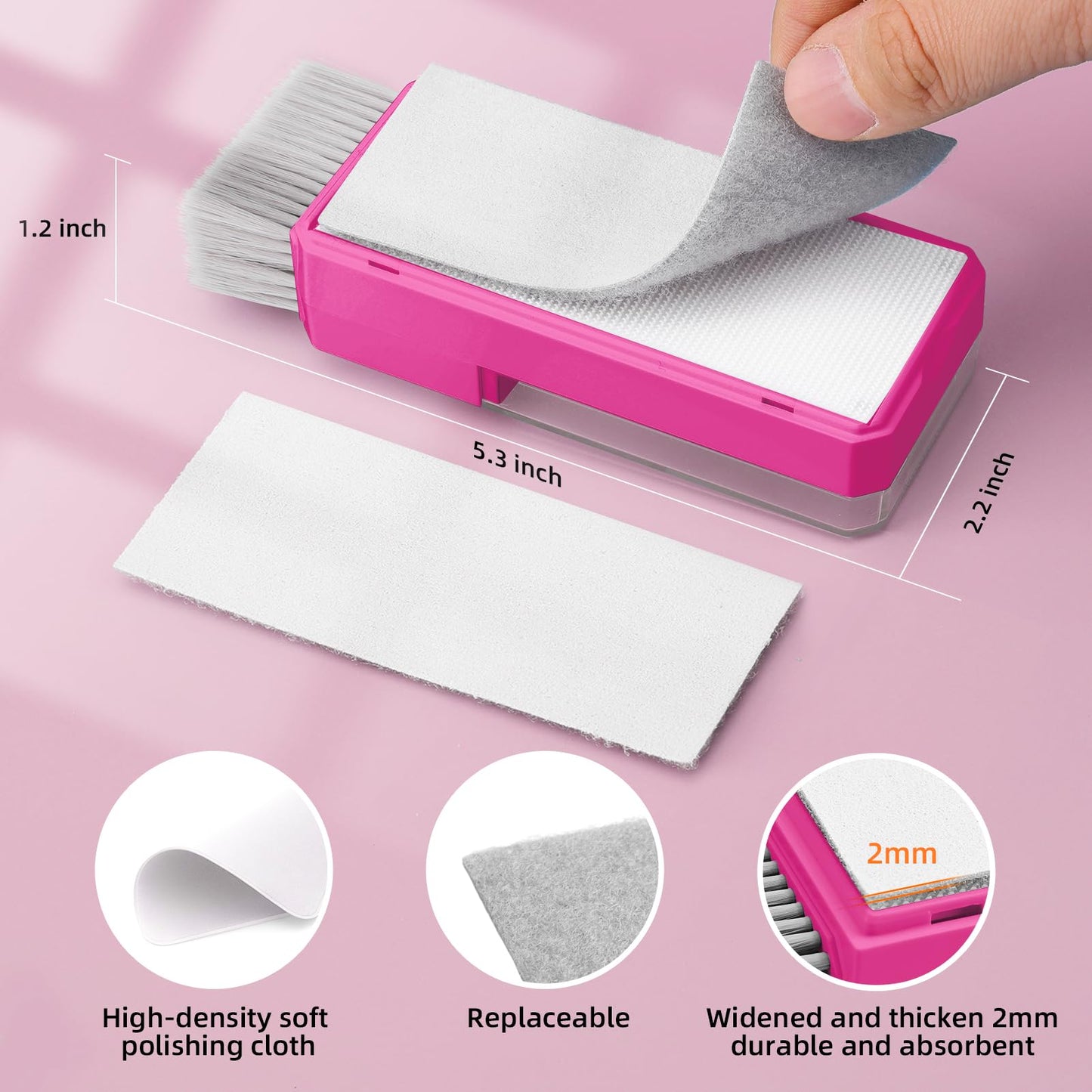 Ordilend Keyboard Cleaner Laptop Cleaning Kit, Car Accessories for Women Interior, Desk Accessories Office Supplies for Women, Patented Camera Cleaning Kits, HotPink