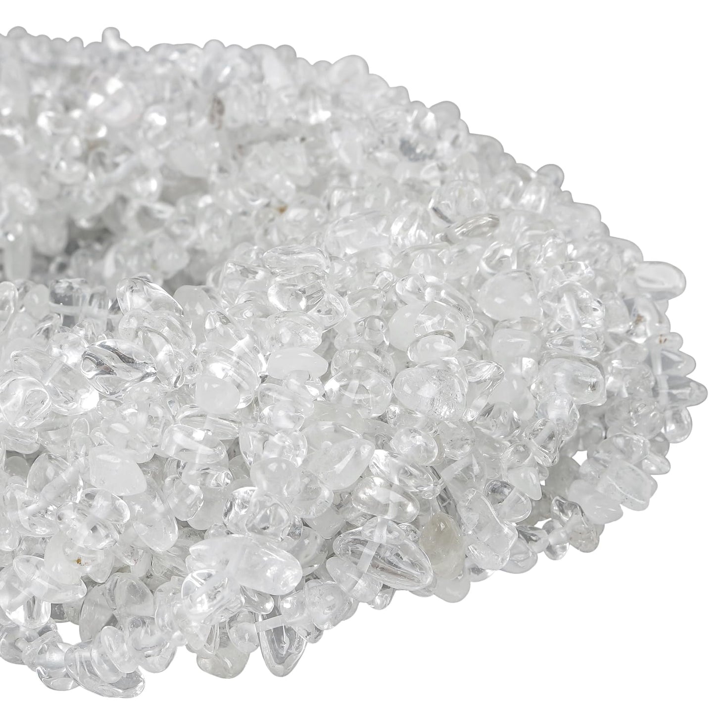 favoramulet 5-8mm Opalite Tumbled Stone Chip Beads for Jewelry Making, Irregular Shaped Healing Crystal Loose Bead Supply, Pack of 2 Strands(64 inches)