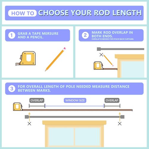 Byondeth Curtain Rods - Adjustable 16 to 120 Inches | 1 Inch Diameter with Aluminum End Cap, Silver Gray