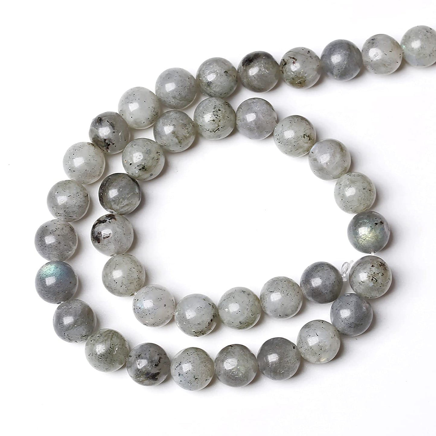 12MM 30PCS Natural Stone Gray Labradorite Larvikite Crystal Beads for Jewelry Making DIY Bracelet