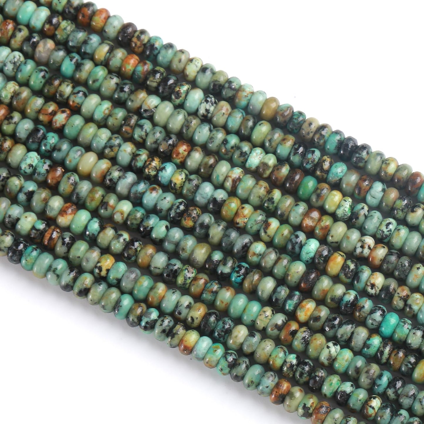 2x4MM 150PCS African Turquoise Disk Tube Rondelle Abacus Natural Stone Spacer Loose Beads for Jewelry Making Bracelet DIY Accessories