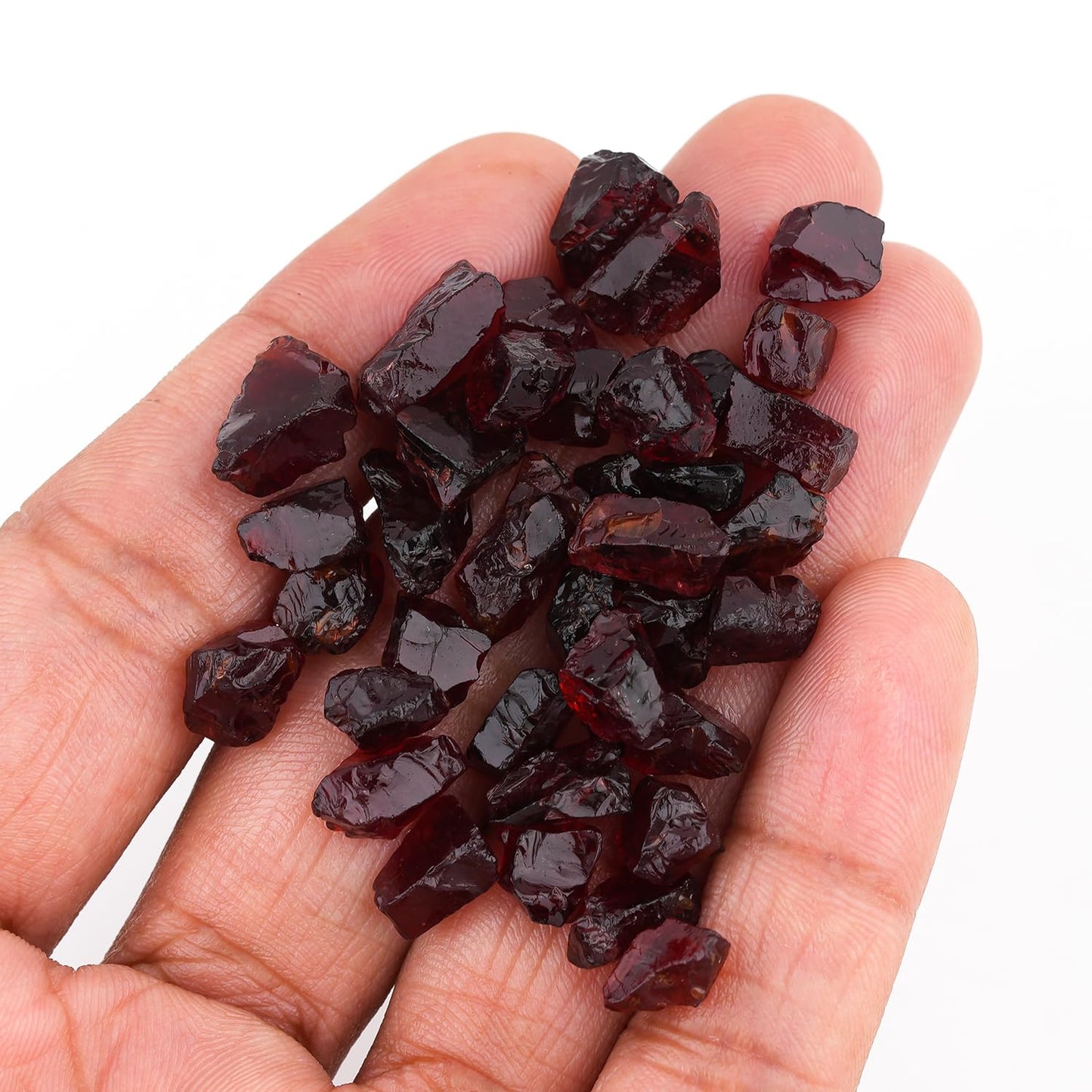 ColouredRocks (100 carats.) RED GARNET, Raw Crystals, Raw Stones, Rough Gemstones, Jewelry Making Supply, Cabbing, Polishing, Cutting, DIY, Crafts (35+ pcs.) (5-8 mm size)