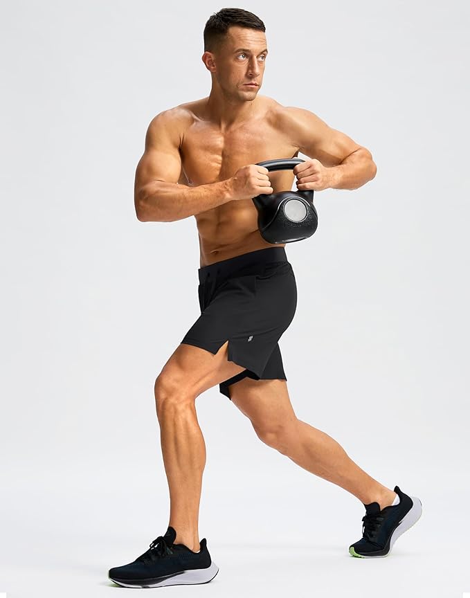 Men's Running Shorts with Zipper Pockets 9 Inch/ 7 Inch / 5 Inch Lightweight Quick Dry Gym Workout Athletic Shorts for Men(5 Inch)