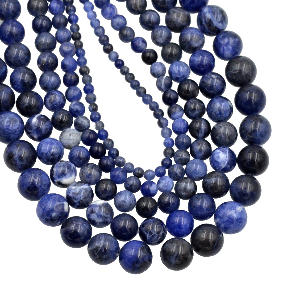 AD Beads Natural Gemstone Round Loose Beads 15" for Bracelet Necklace Earrings Jwelery Making Crafts DIY (8mm, Sodalite)