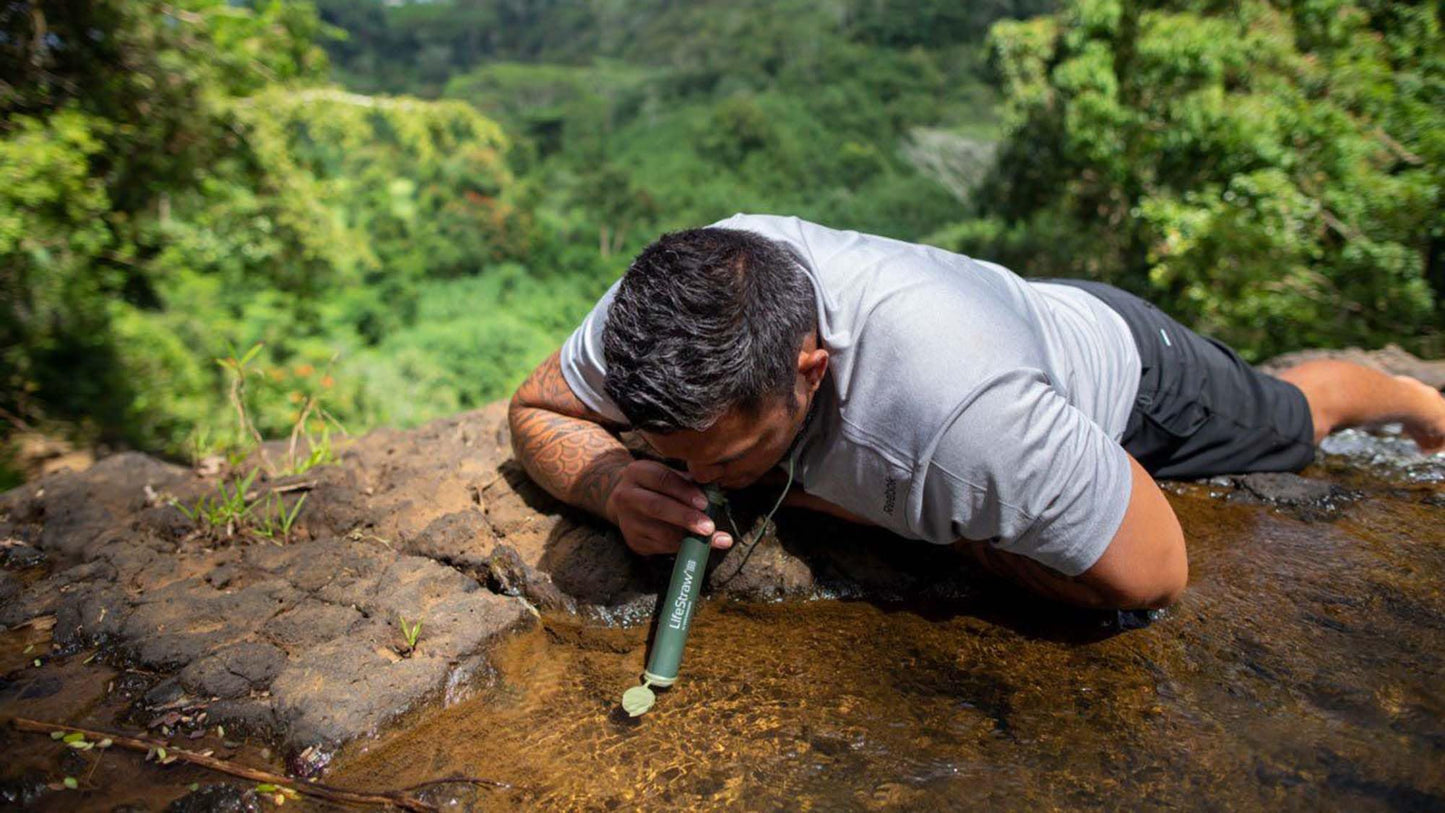 LifeStraw Personal Water Filter for Hiking, Camping, Travel, and Emergency Preparedness, Green, Stocking Stuffers, Christmas Gifts for Men and Women