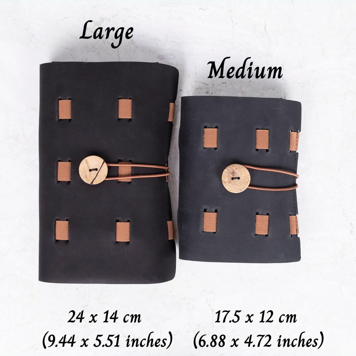 HARDISTON Genuine Leather Electronic Cable Organizer Bag Handmade Travel Cord Organizer Roll Case for Hard Drives, Cables, Charger, Phone, USB, SD Card (Medium - Black)