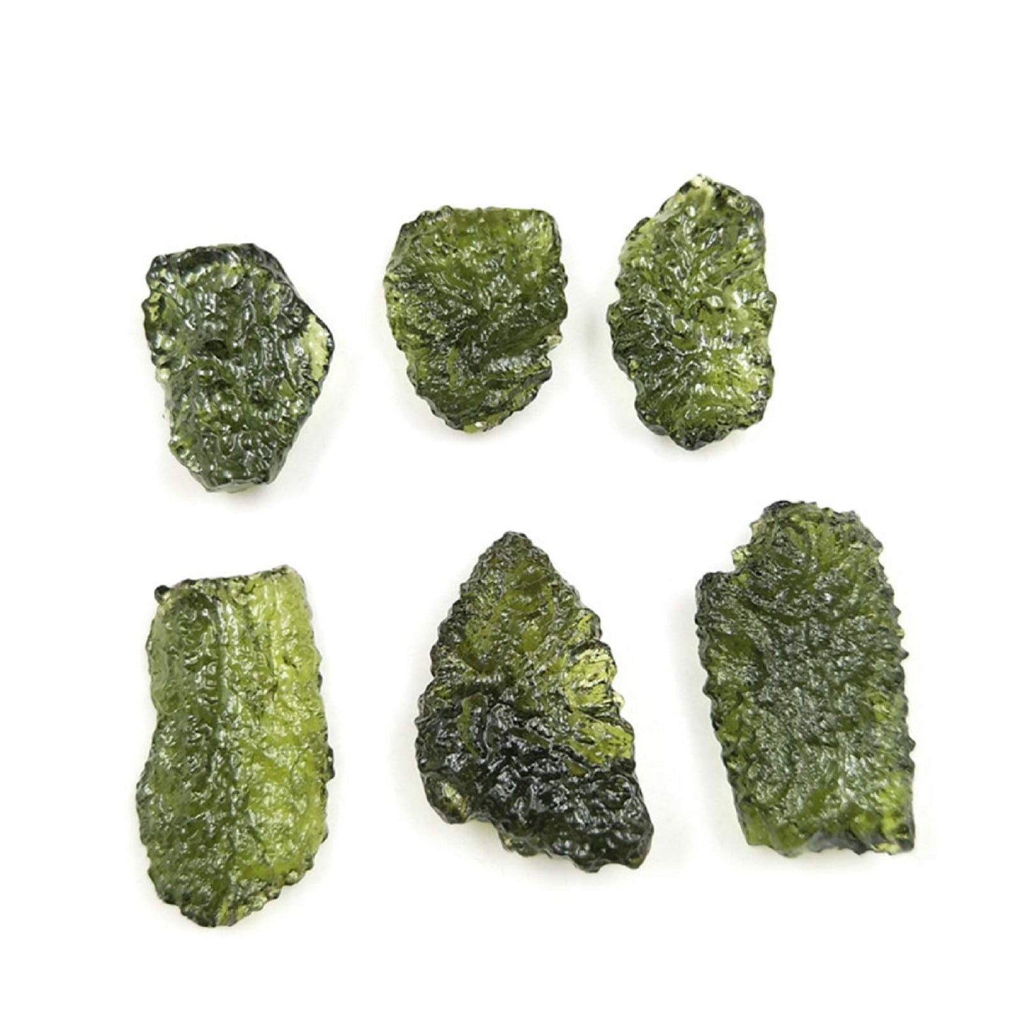 Emivery 3 Pcs Green Moldavite Czech Meteorite Artificial Irregular Stone Pendant Rough Crystal Energy Stone for DIY Jewelry Making 3g