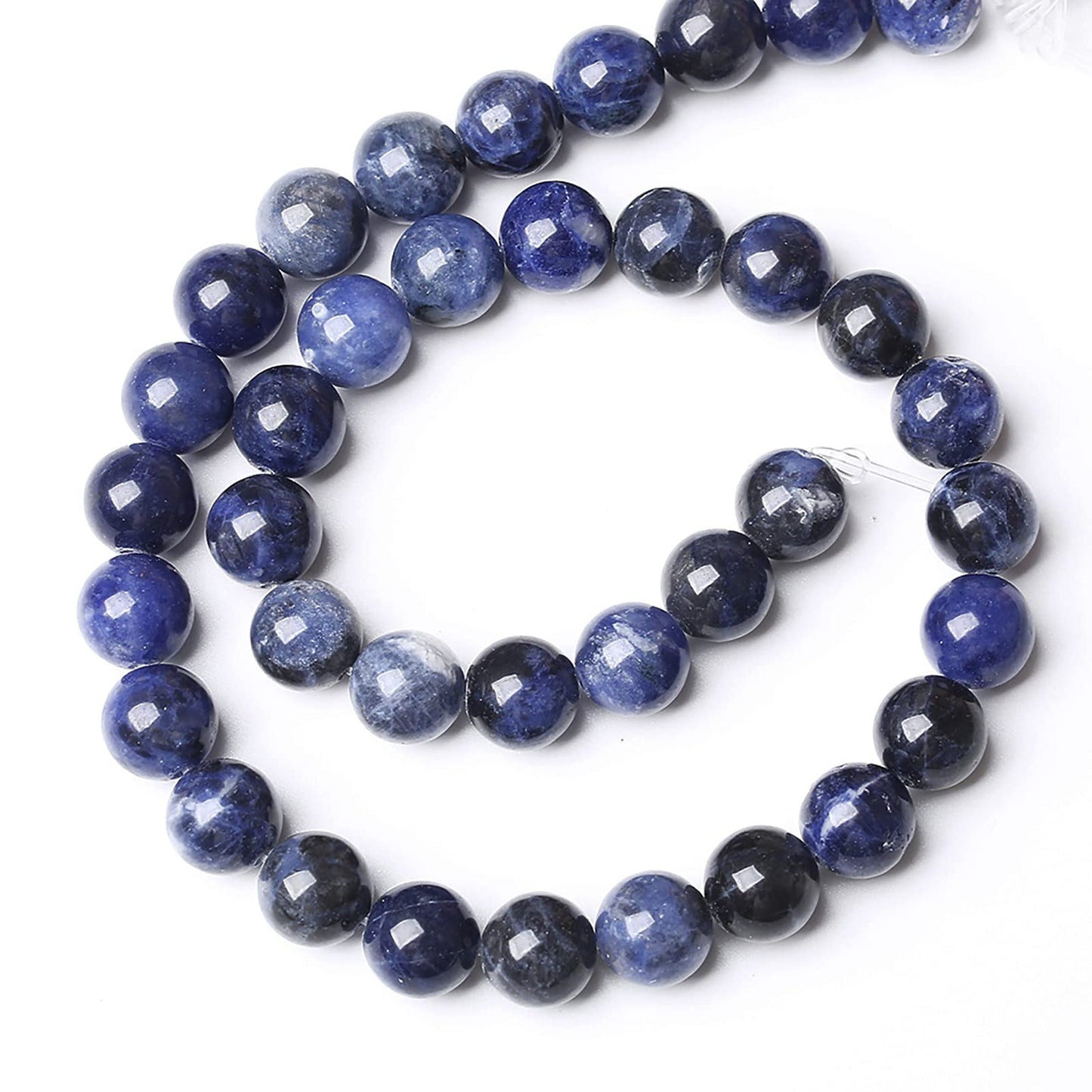 10MM 36PCS Natural Stone Deep Blue Sodalite Loose Beads for Jewelry Making DIY Bracelet Necklace