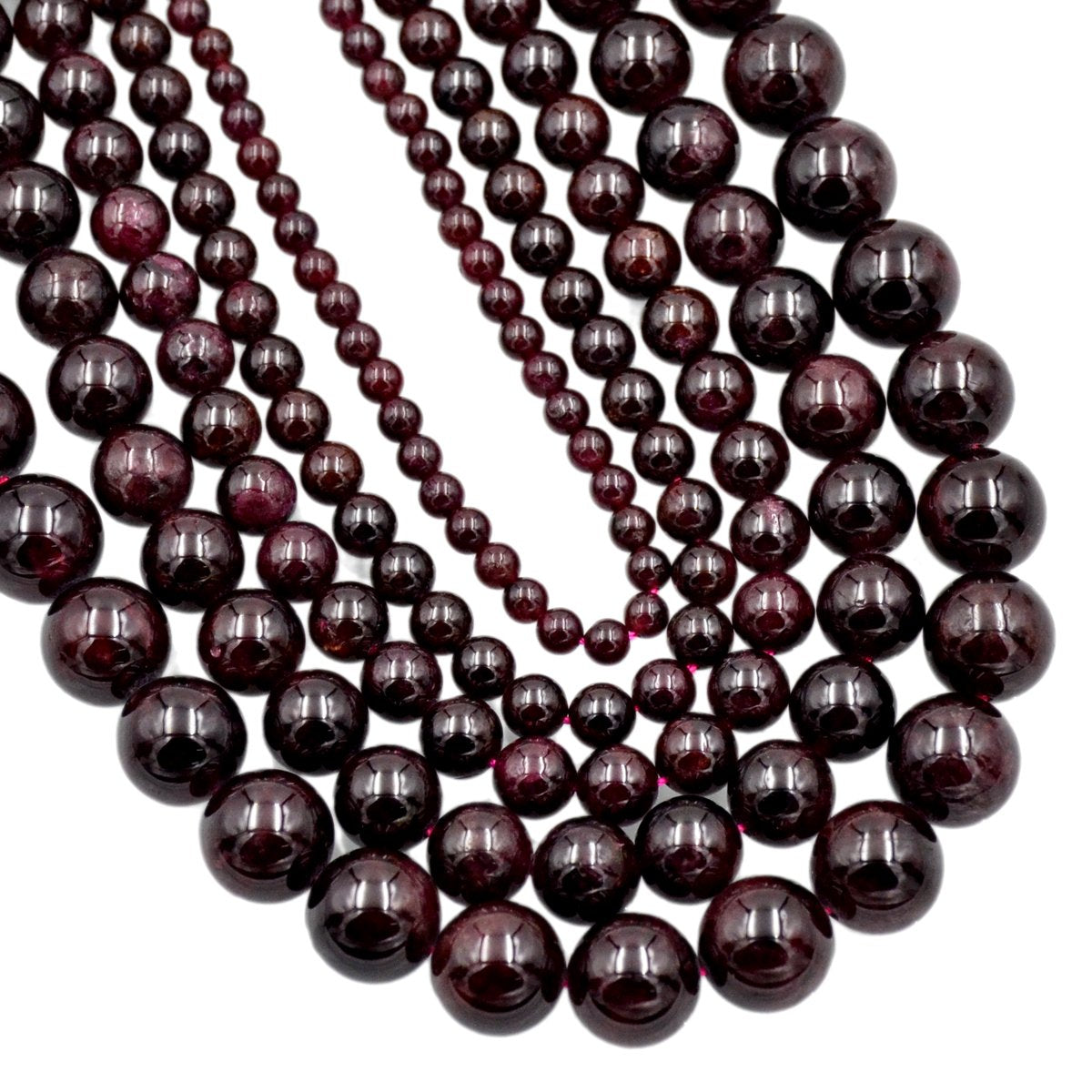 AD Beads Natural Gemstone Round Loose Beads 15" for Bracelet Necklace Earrings Jwelery Making Crafts DIY (8mm, Dark Red Garnet)