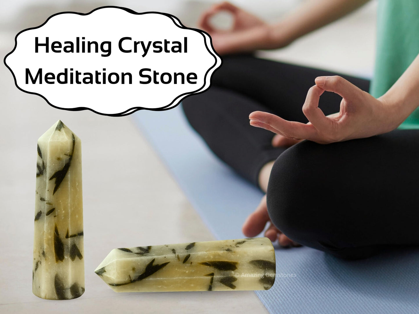 Amazing Gemstone Green Tourmaline in Quartz Crystal Towers - Natural Healing Crystal Point Obelisk for Reiki Healing and Crystal Grid (3" to 4" INCH)