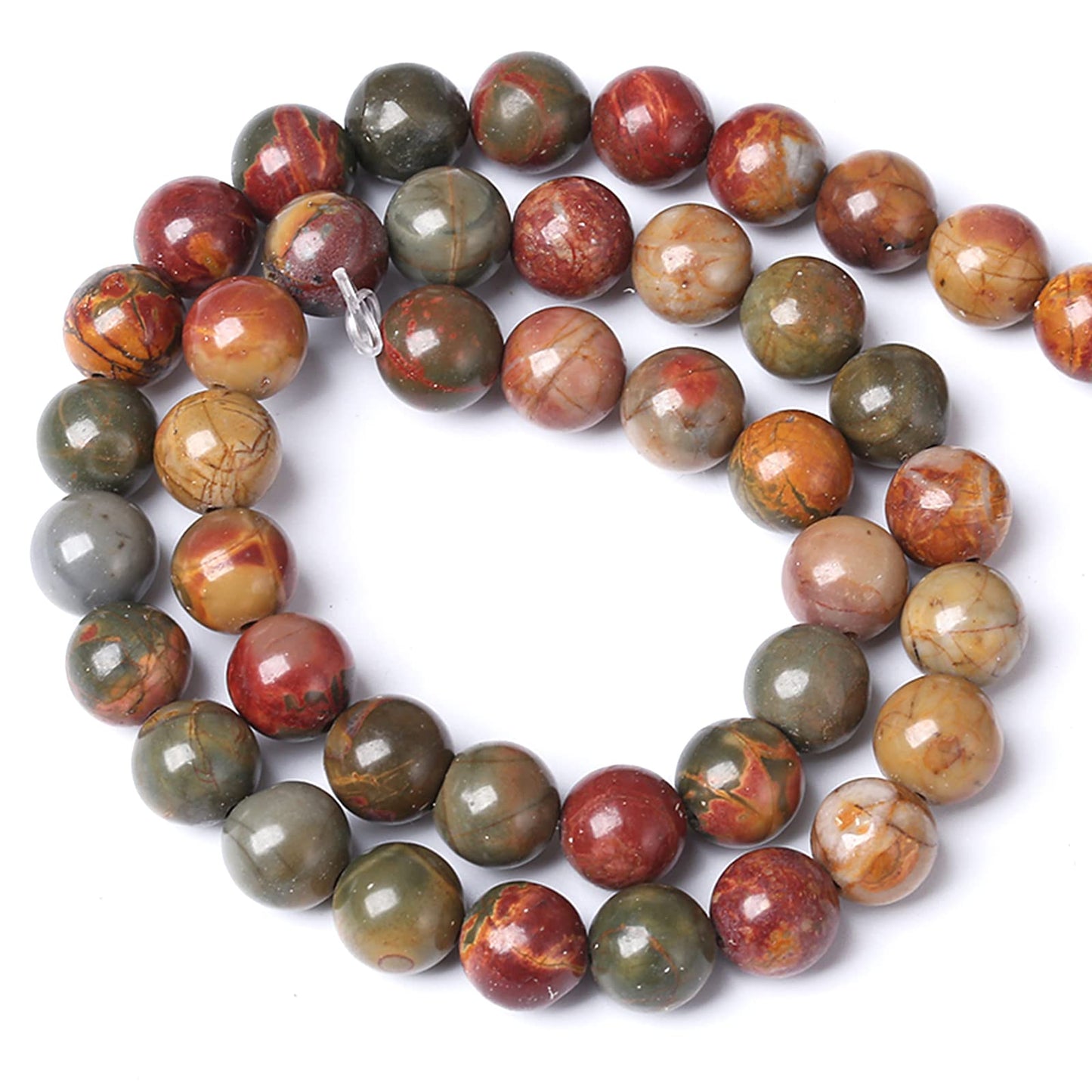 8MM 45PCS Natural Stone Picasso Jasper Loose Beads for Jewelry Making DIY Bracelet