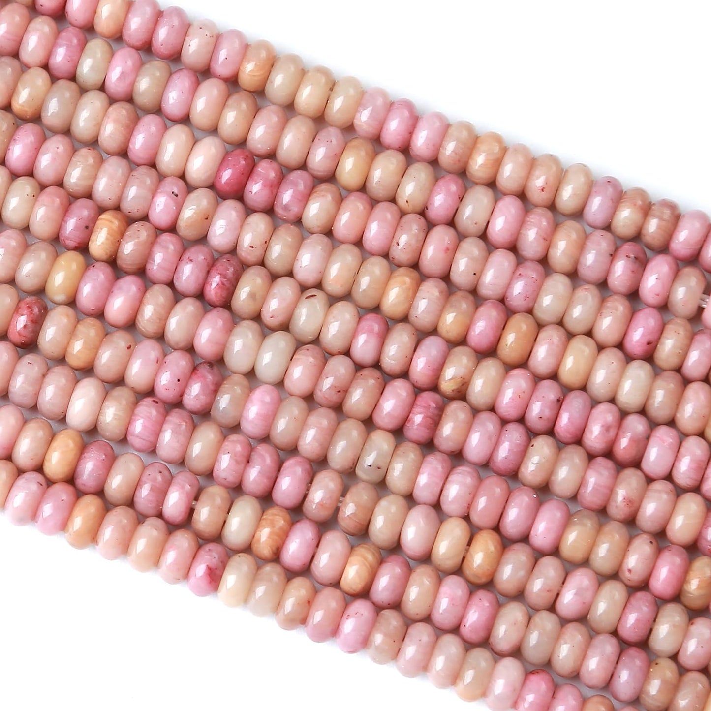 2x4MM 150PCS Rhodochrosite Rhodonite Tube Rondelle Abacus Disk Spacer Loose Beads for Jewelry Making