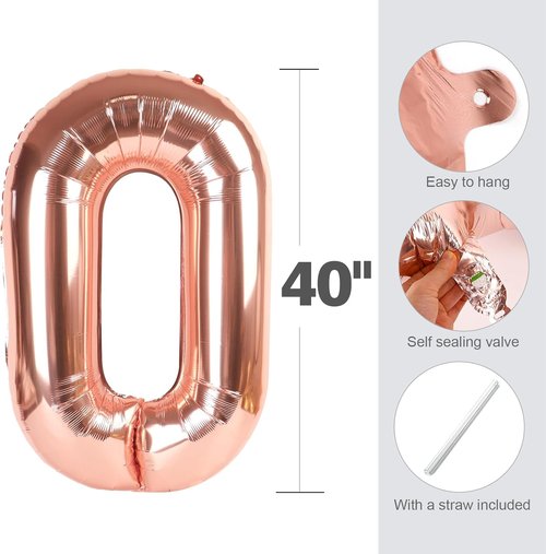 15 Number Balloon - 40 Inch Rose Gold Birthday Decoration | Perfect for 15th Birthday Parties & Photo Props