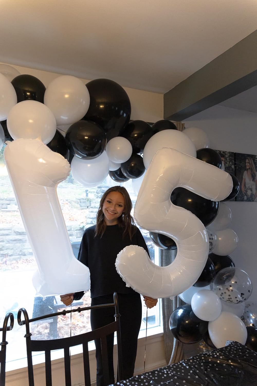 Translucent Number 9 Balloon - 40 Inch White Giant Birthday Decoration for Boys & Girls