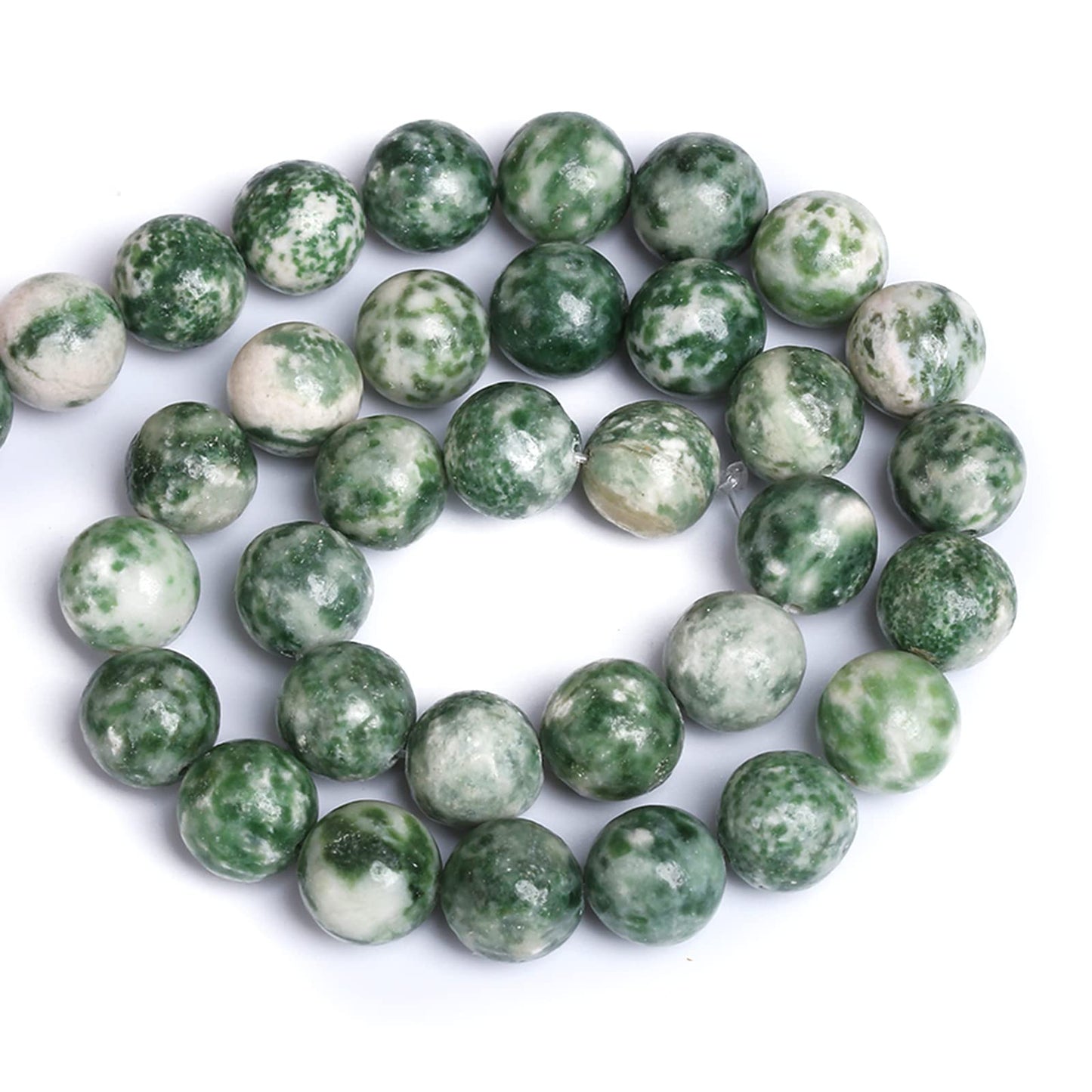 8MM 45PCS Natural Stone Verdant Jasper Loose Beads for Jewelry Making DIY Bracelet